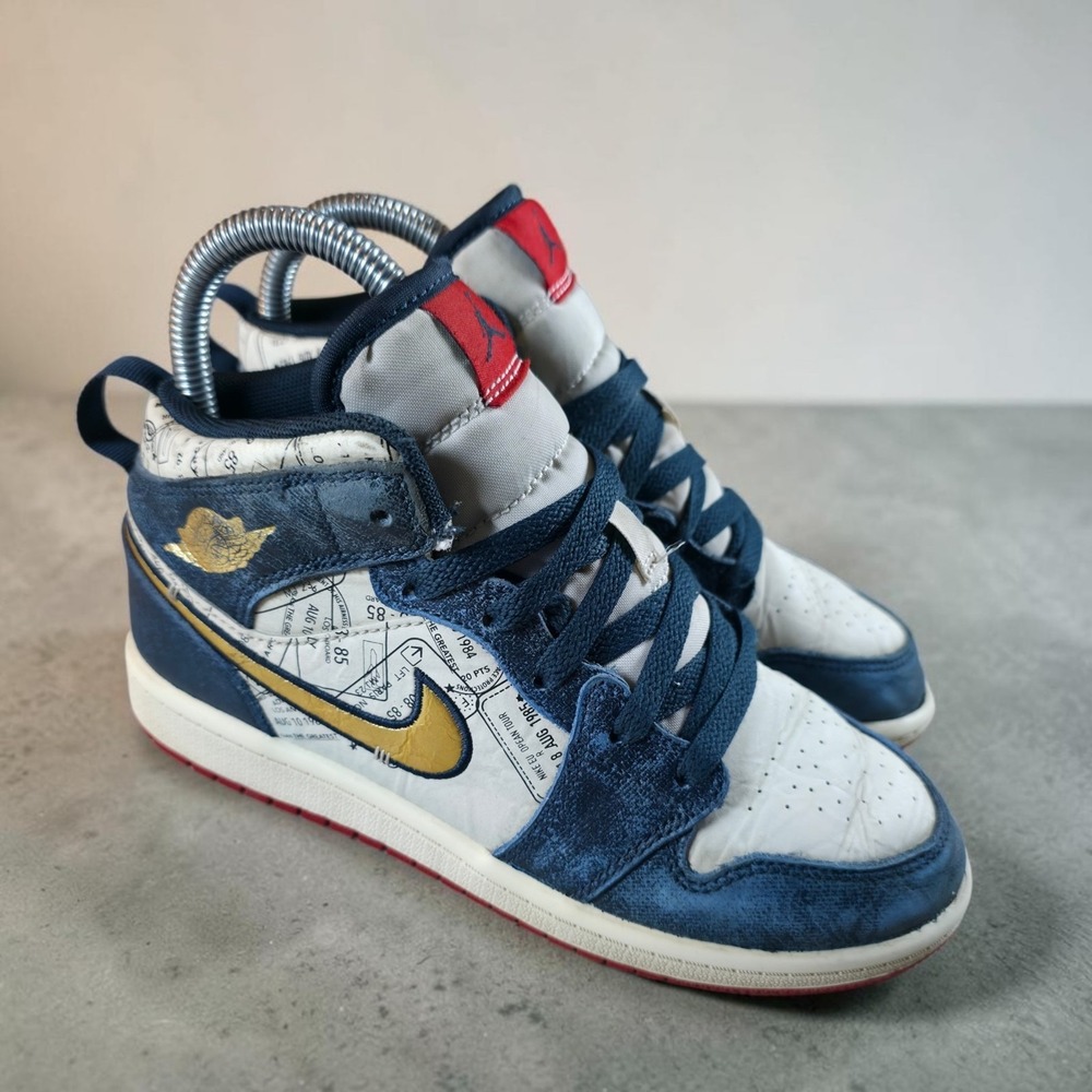 Air Jordan 1 Mid Take Flight' Youth Size 2 Y Shoes FN1352-400 Sneakers